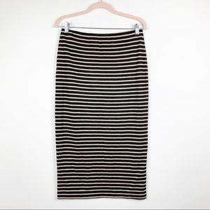 Sanctuary Midi Stripe Pencil Skirt